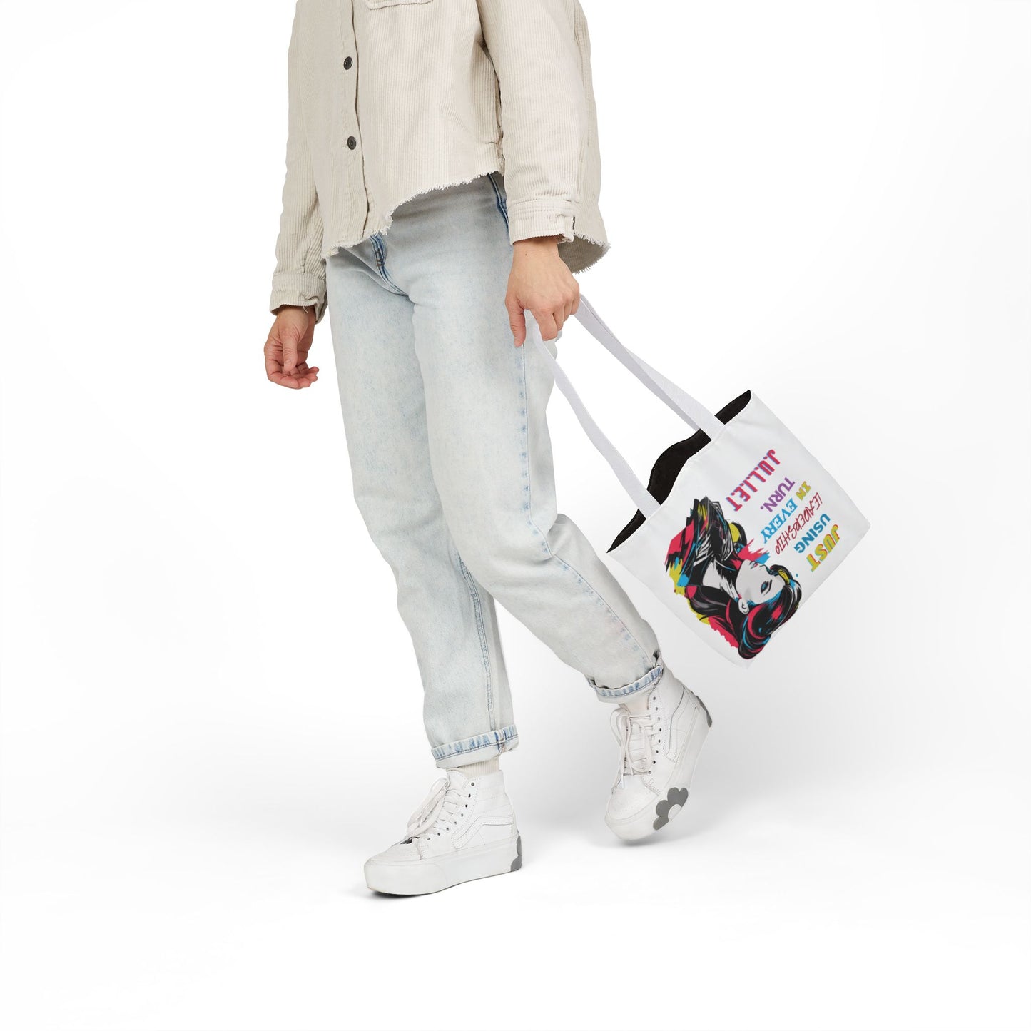 Personalized Initial Quote Cosmetic Colorful Girl Tote Custom Name