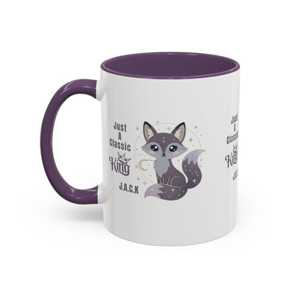 Personalized Initial Fox King Accent Coffee Mug