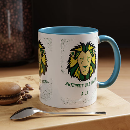 Personalized Initial Lion Accent Coffee Mug