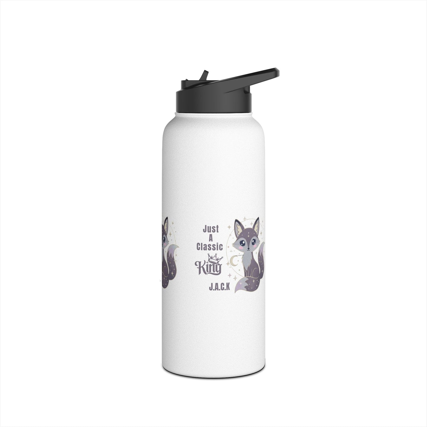 Personalized Initial Quote Fox King Stainless Steel Water Bottle