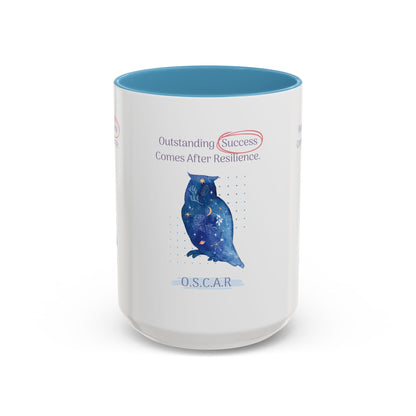 Personalized Initial Galaxy Owl Accent Coffee Mug