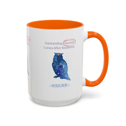 Personalized Initial Galaxy Owl Accent Coffee Mug