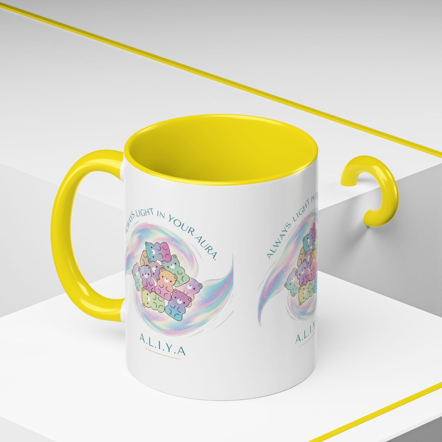 Personalized Initial Cloud Collage Accent Coffee Mug