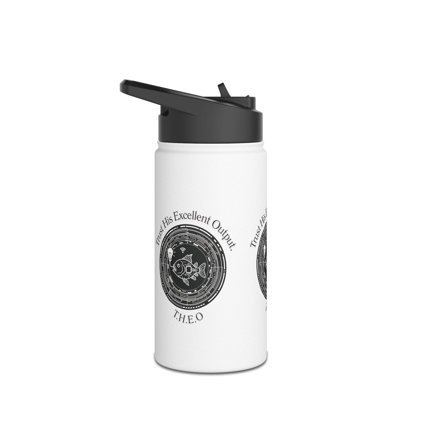 Personalized Initial Quote Fish Stainless Steel Water Bottle