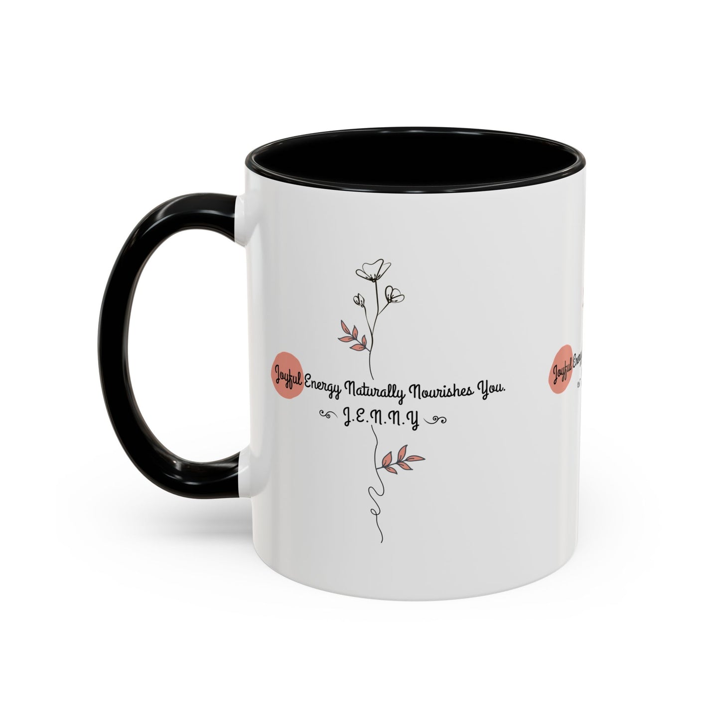 Personalized Initial Floral Minimalist Accent Coffee Mug