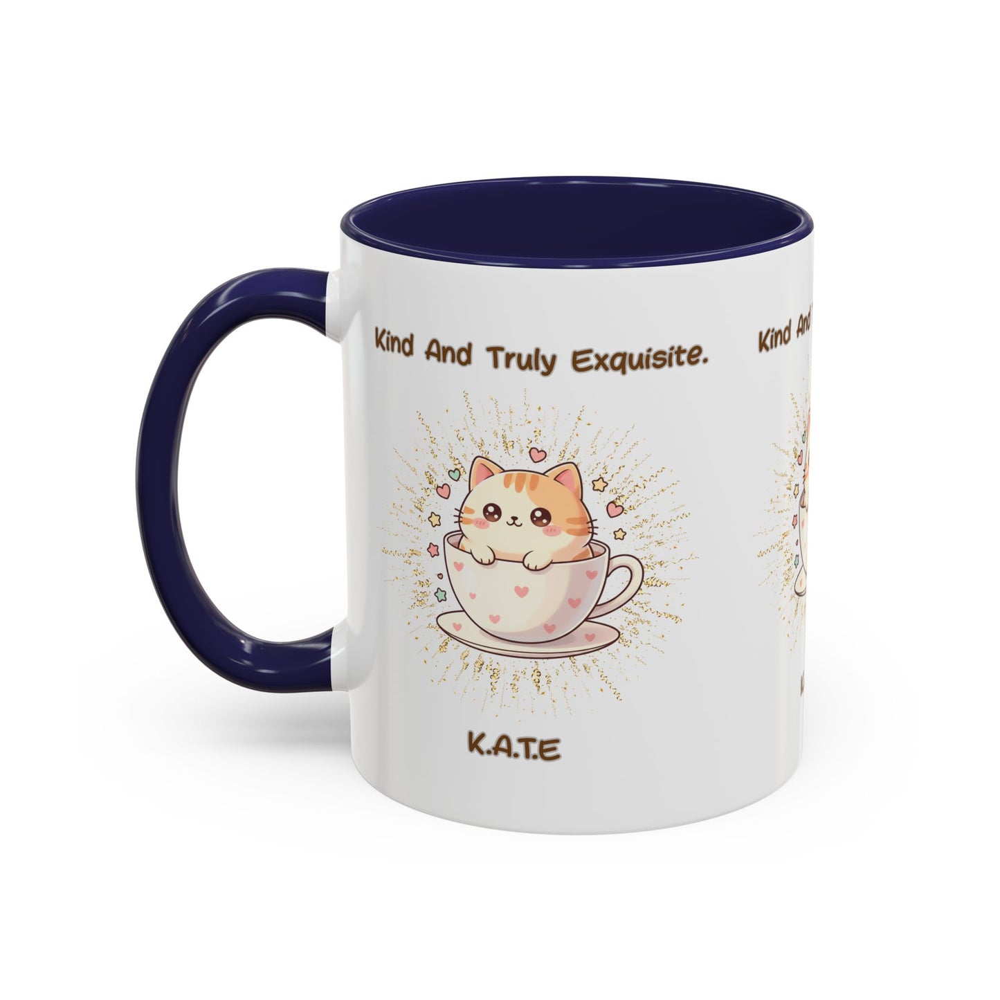 Personalized Initial Exquisite Cat Accent Coffee Mug