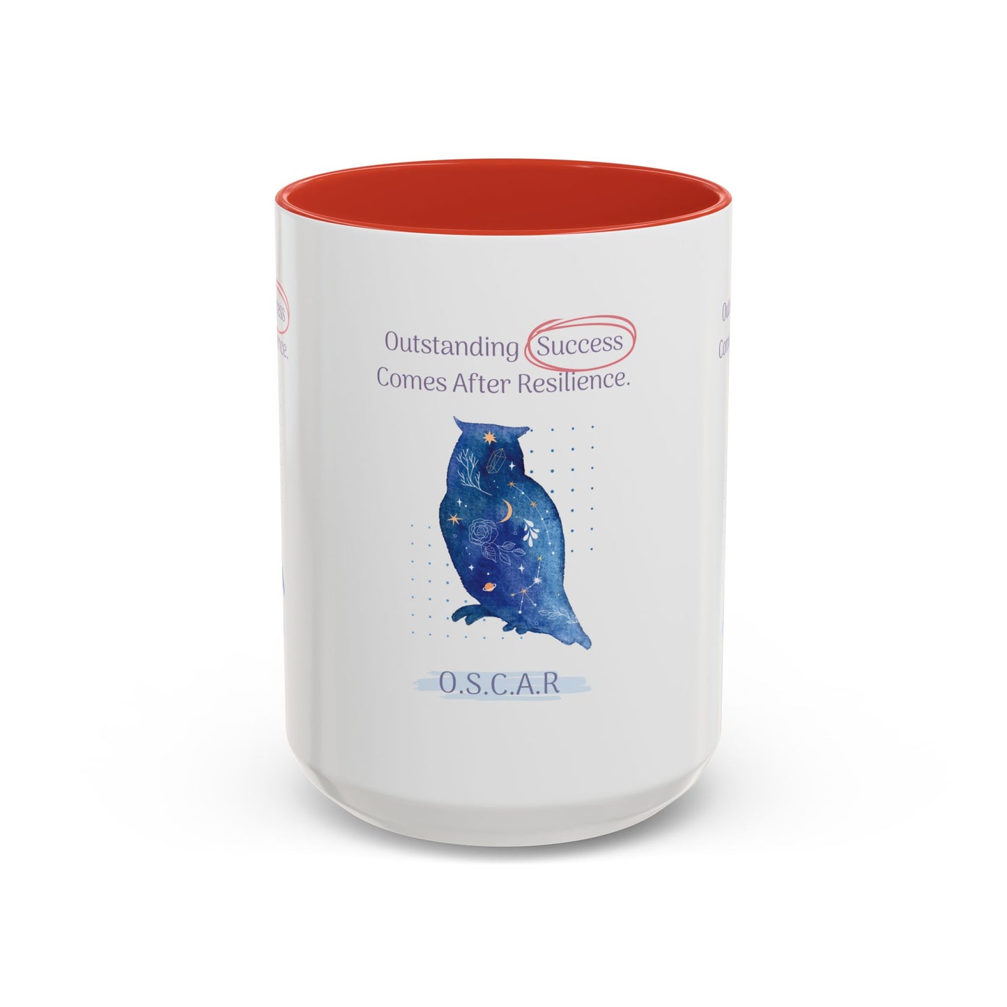 Personalized Initial Galaxy Owl Accent Coffee Mug