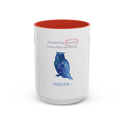 Personalized Initial Galaxy Owl Accent Coffee Mug
