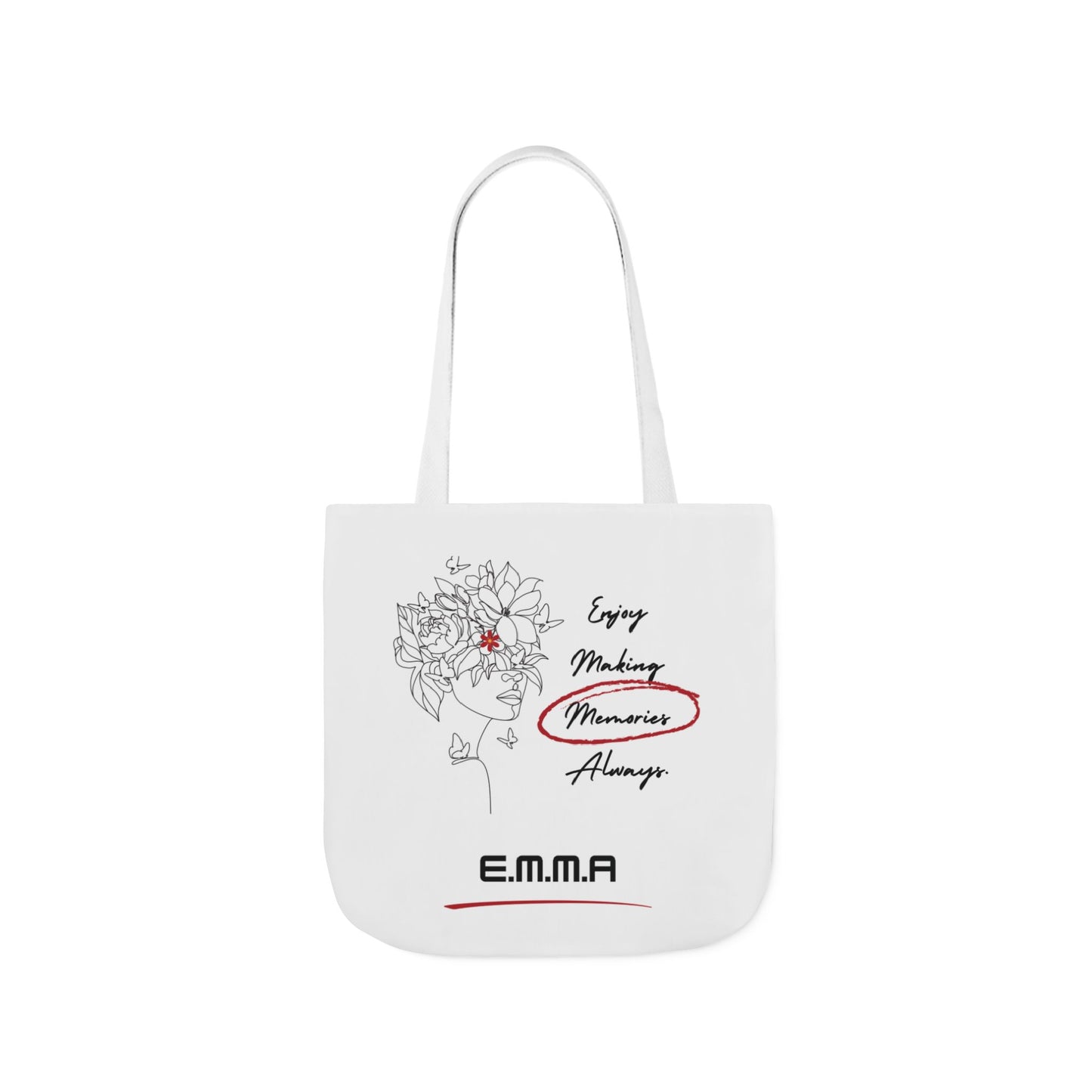 Personalized Initial Quote Floral Girl Canvas Tote Custom Name