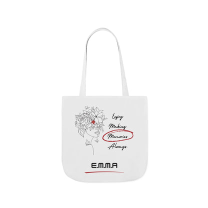 Personalized Initial Quote Floral Girl Canvas Tote Custom Name