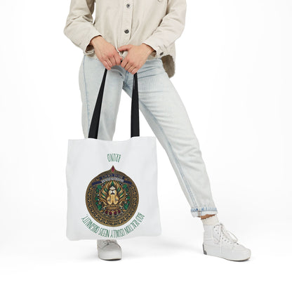 Personalized Initial Quote Circle Lion Canvas Tote Custom Name