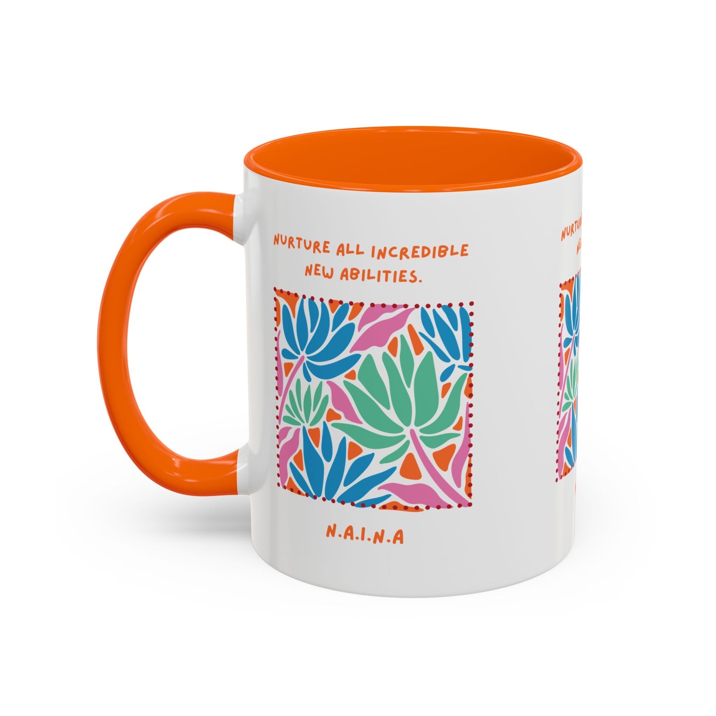 Personalized Initial Floral Momentum Accent Coffee Mug