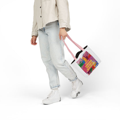 Personalized Initial Quote Colorful Paint Canvas Tote Custom Name