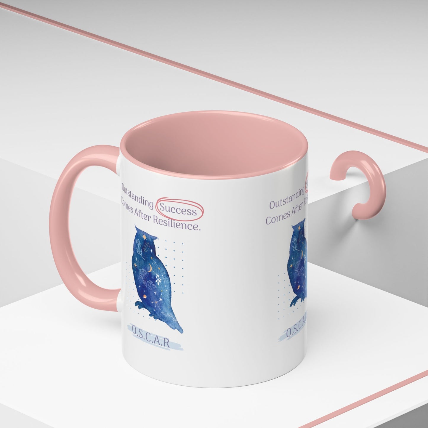 Personalized Initial Galaxy Owl Accent Coffee Mug