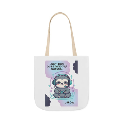 Personalized Initial Quote Sloth Gamer Canvas Tote Custom Name