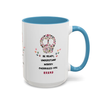 Personalized Initial Floral Skull Accent Coffee Mug