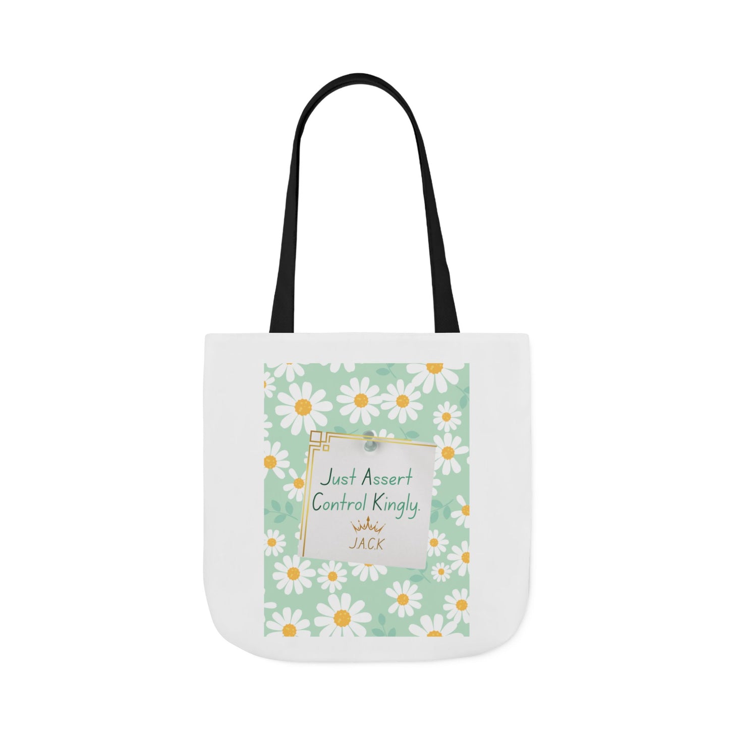 Personalized Initial Quote Floral Inspirational Canvas Tote Custom Name