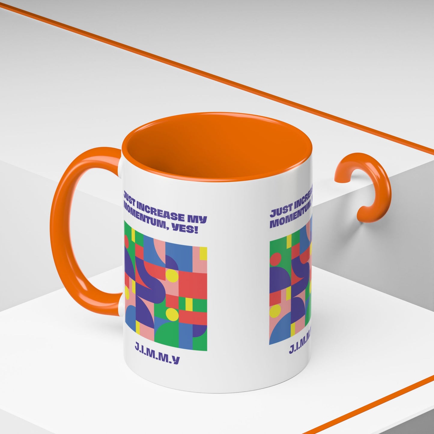 Personalized Initial Colorful Momentum Accent Coffee Mug