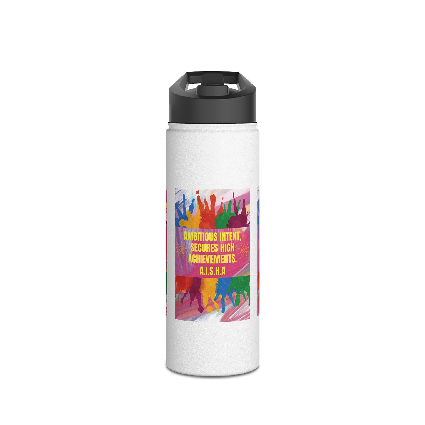 Personalized Initial Quote Colorful Paint Stainless Steel Water Bottle
