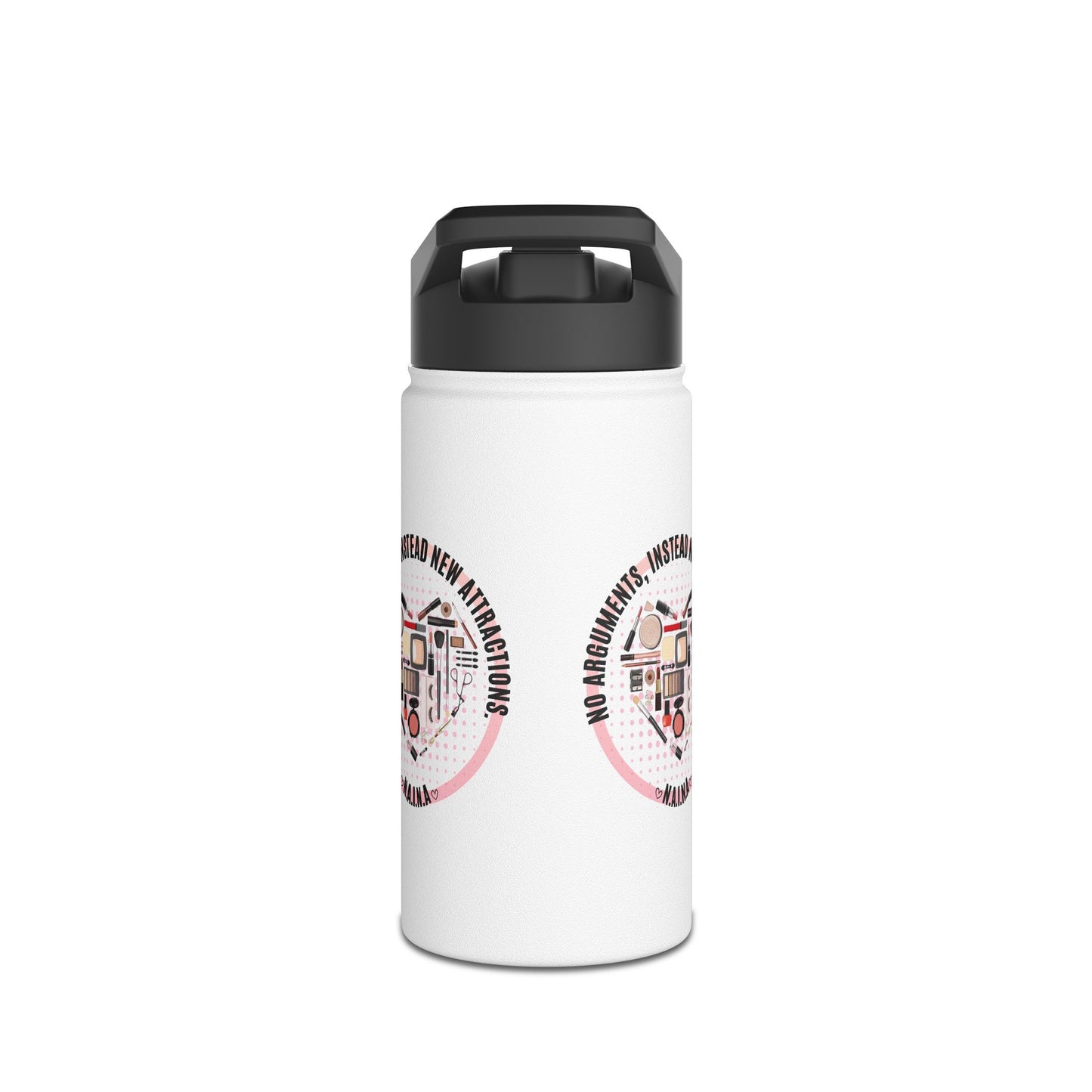 Personalized Initial Cosmetic Heart Controller Stainless Steel Water Bottle