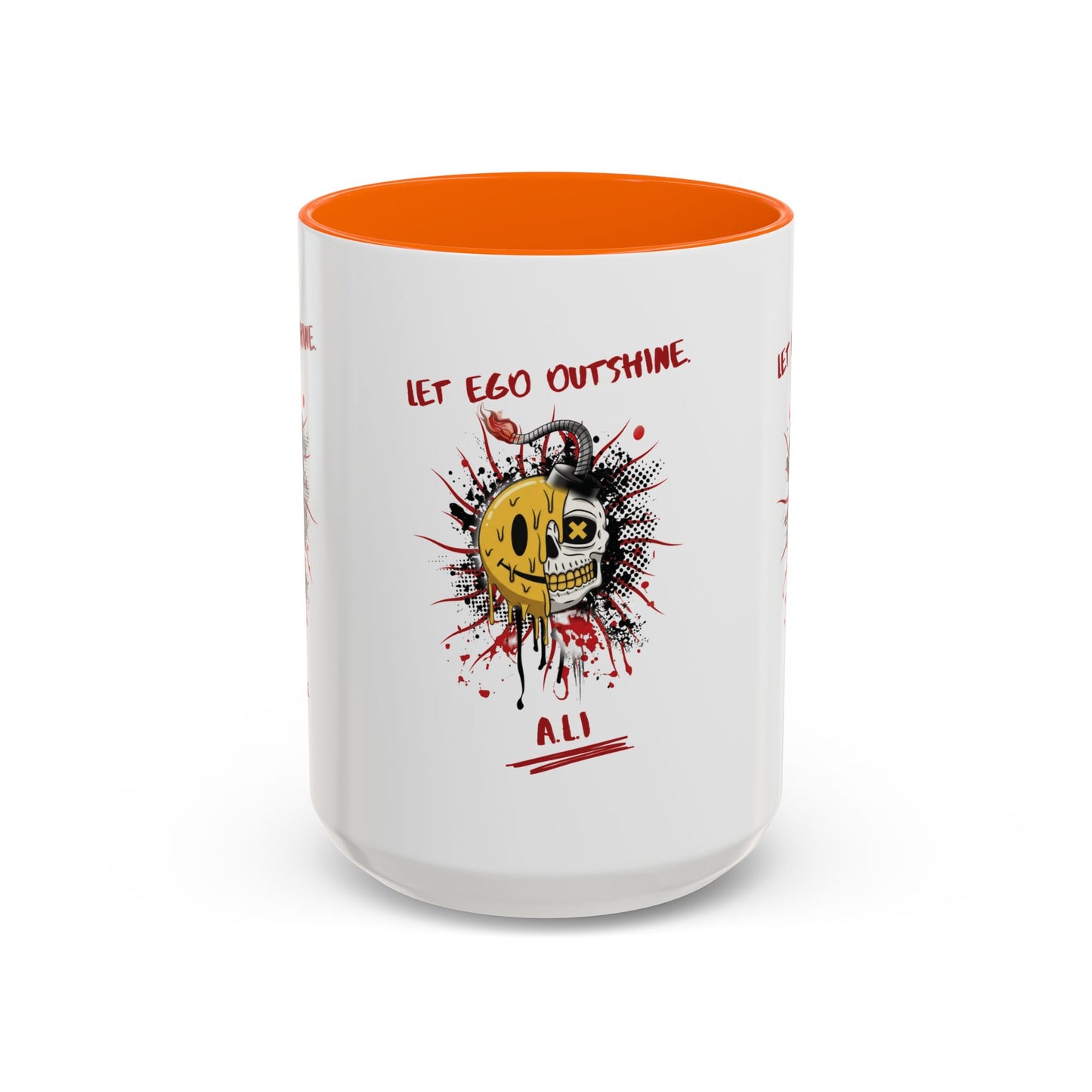Personalized Split Smile Skull Accent Coffee Mug