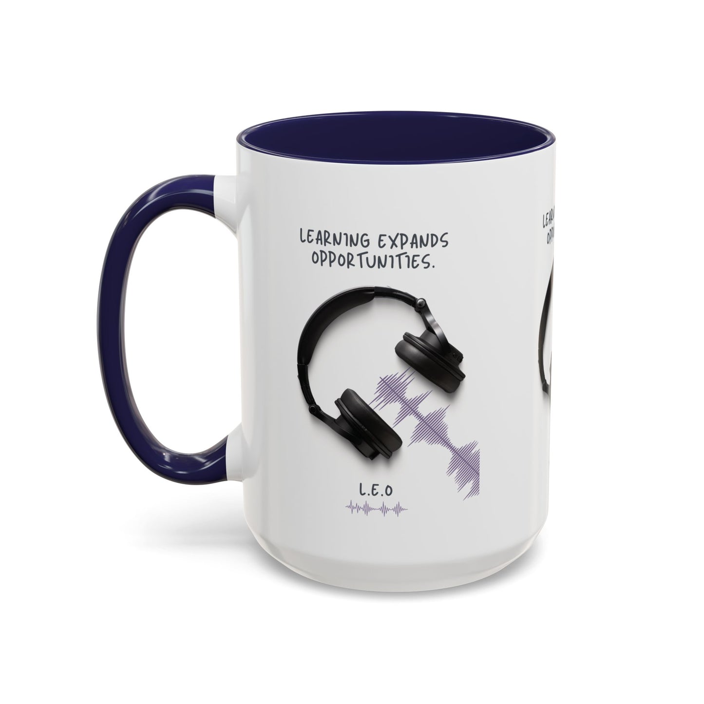 Personalized Initial Headphones Accent Coffee Mug