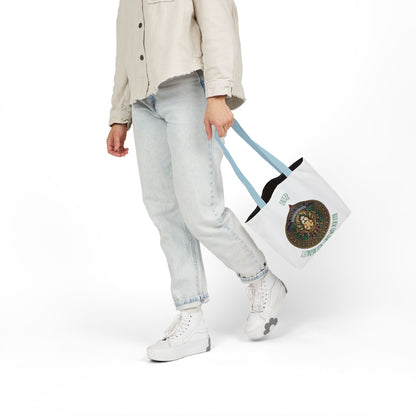 Personalized Initial Quote Circle Lion Canvas Tote Custom Name