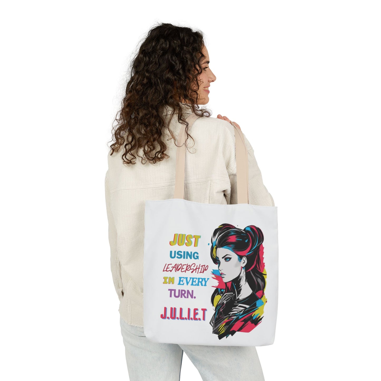 Personalized Initial Quote Cosmetic Colorful Girl Tote Custom Name