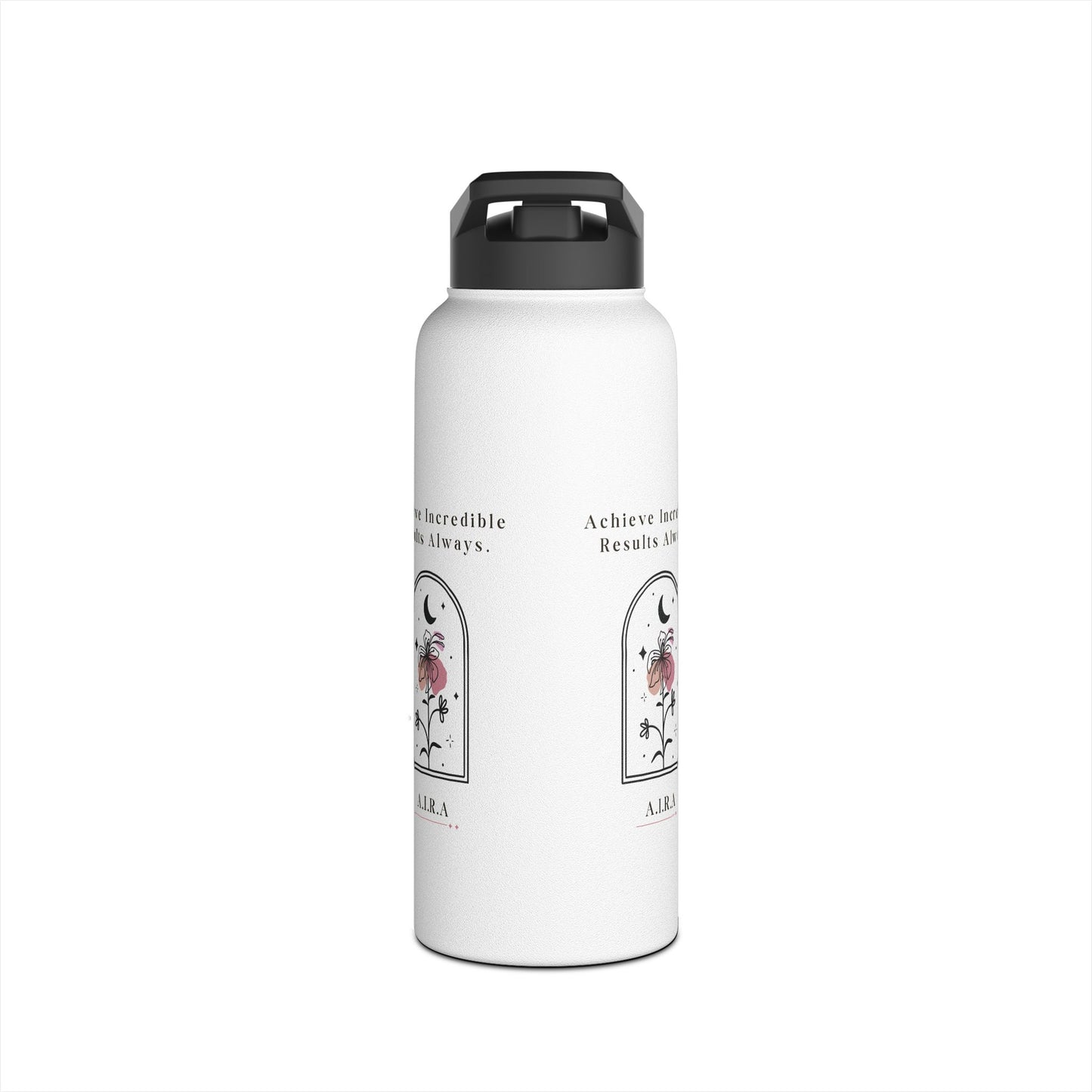 Personalized Initial Quote Floral Moon Stainless Steel Water Bottle