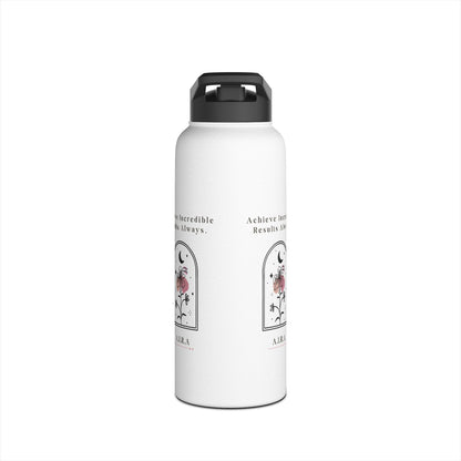 Personalized Initial Quote Floral Moon Stainless Steel Water Bottle