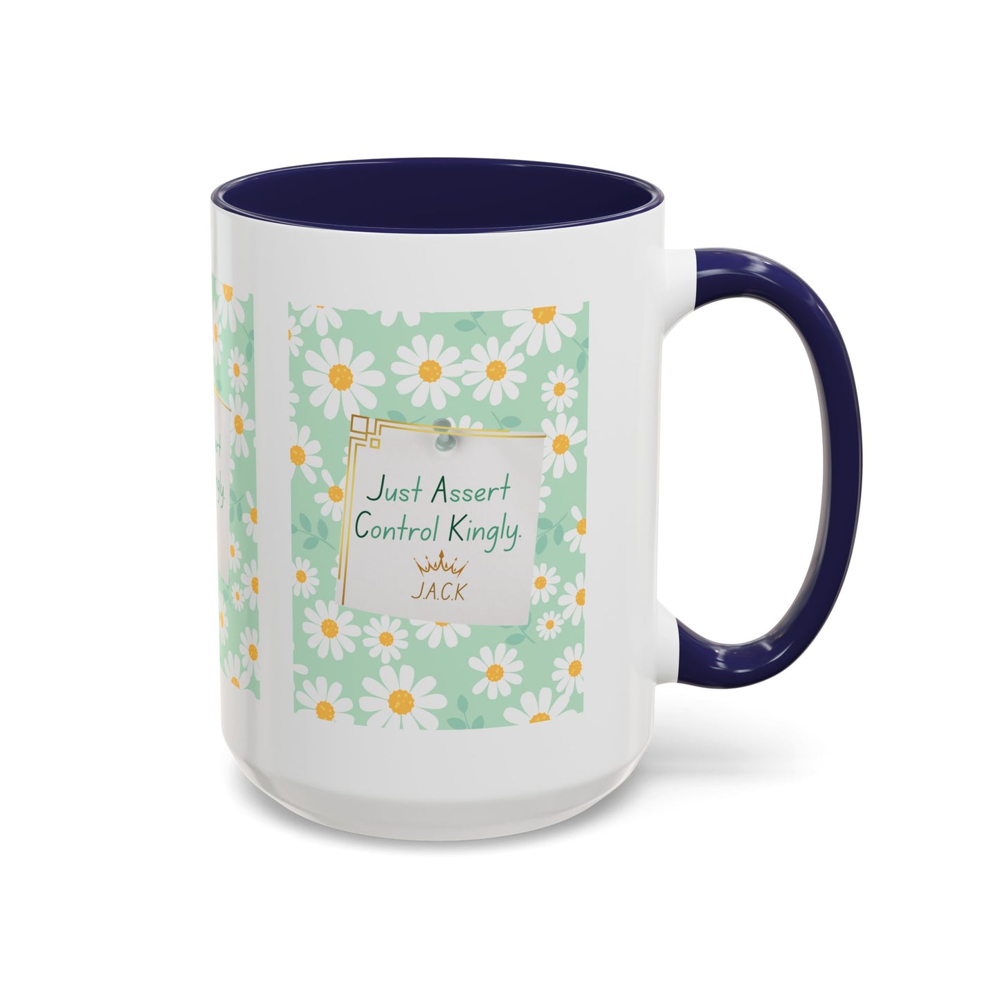 Personalized Floral Message Accent Coffee Mug