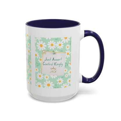 Personalized Floral Message Accent Coffee Mug