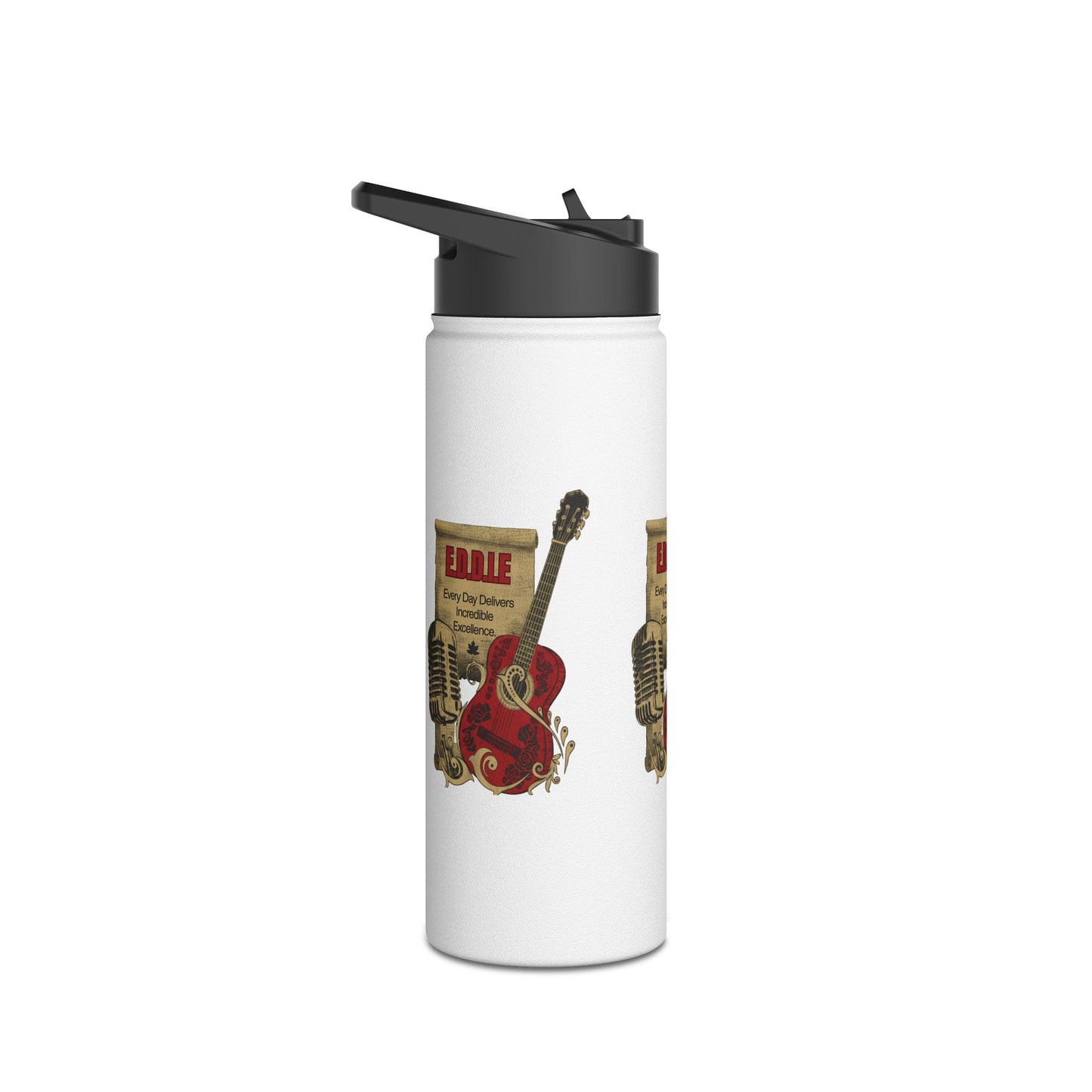 Personalized Initial Quote Guitar Stainless Steel Water Bottle