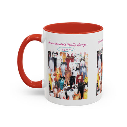 Personalized Initial Cat Collage Accent Coffee Mug