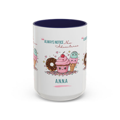 Personalized Initial Sweet Treat Accent Coffee Mug