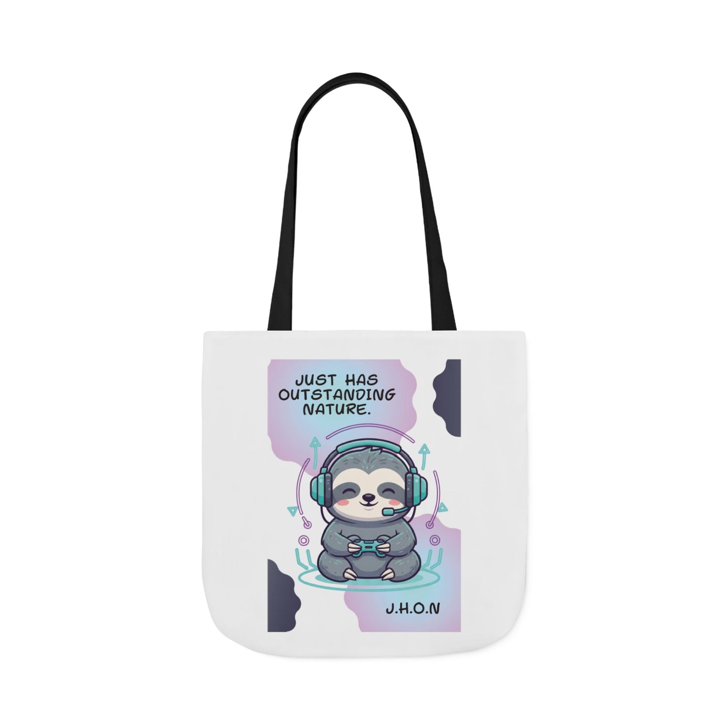 Personalized Initial Quote Sloth Gamer Canvas Tote Custom Name