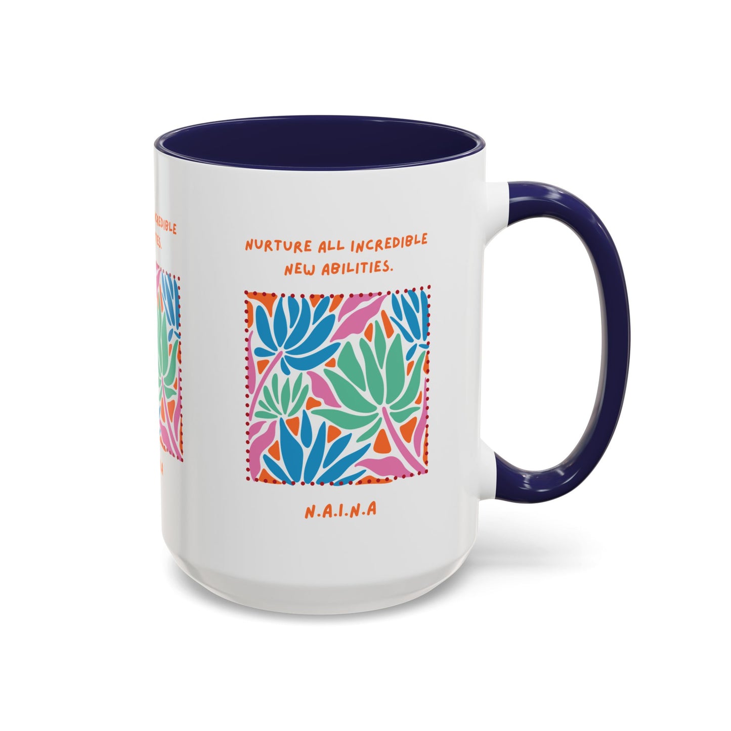 Personalized Initial Floral Momentum Accent Coffee Mug