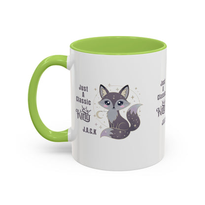 Personalized Initial Fox King Accent Coffee Mug
