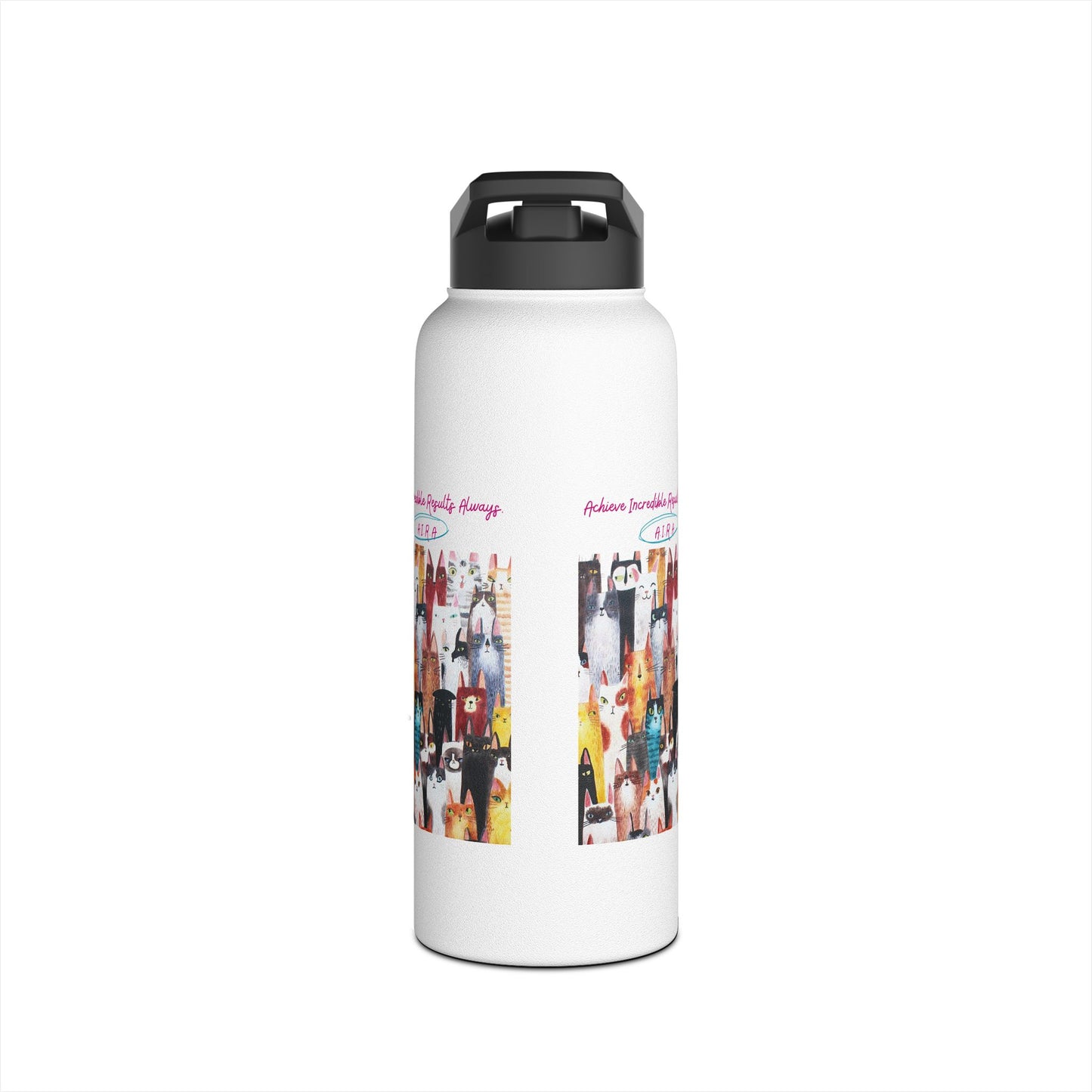 Personalized Initial Quote Cat Collage Stainless Steel Water Bottle