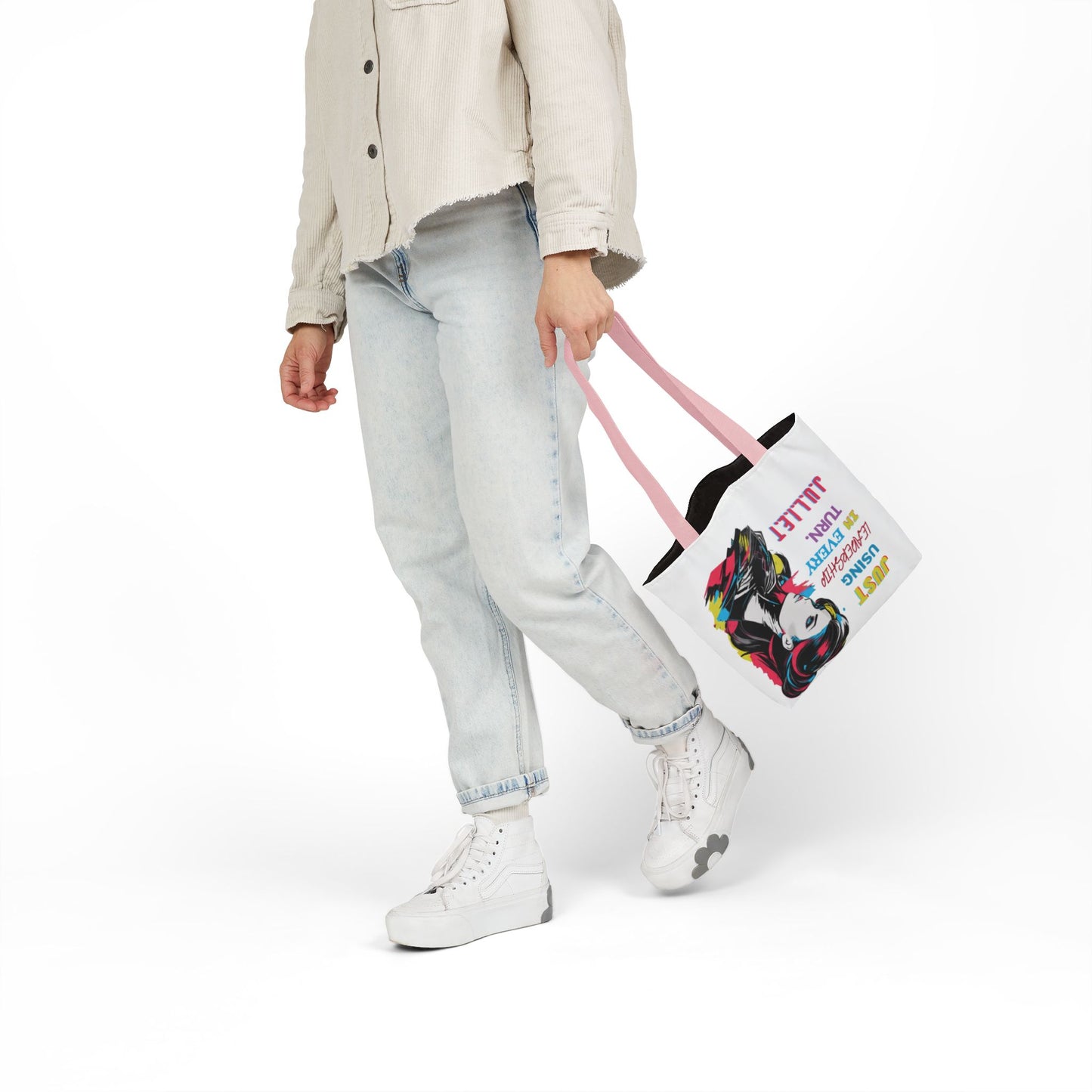 Personalized Initial Quote Cosmetic Colorful Girl Tote Custom Name