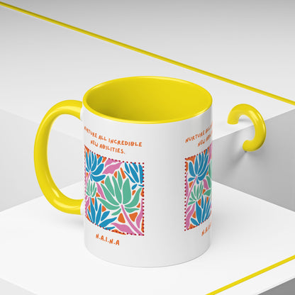 Personalized Initial Floral Momentum Accent Coffee Mug