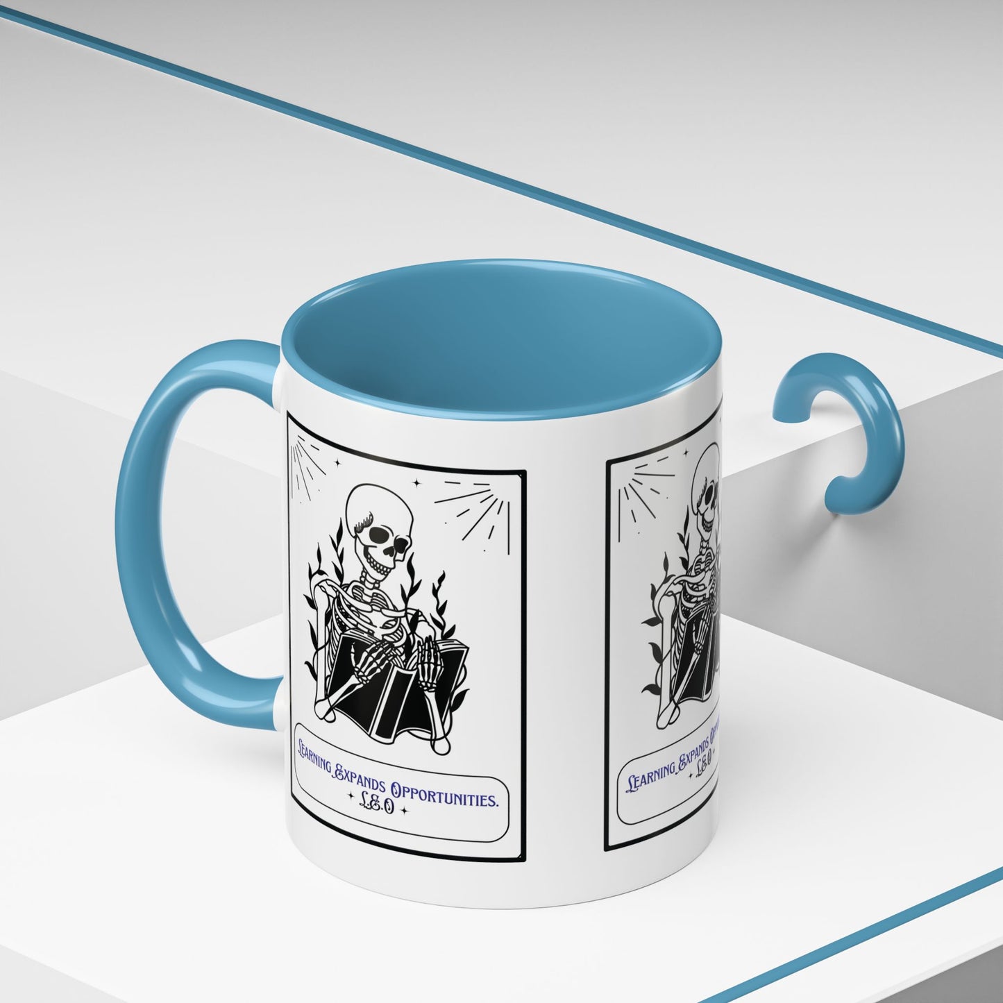 Personalized Initial Skeleton Accent Coffee Mug