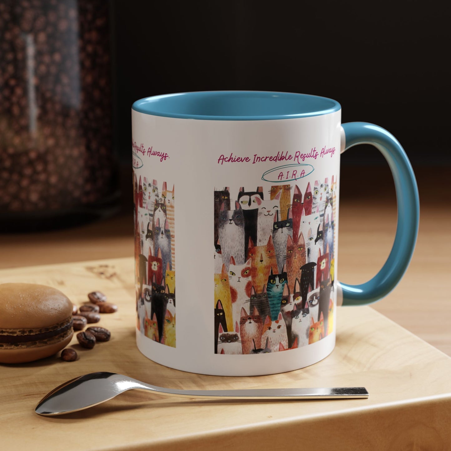 Personalized Initial Cat Collage Accent Coffee Mug