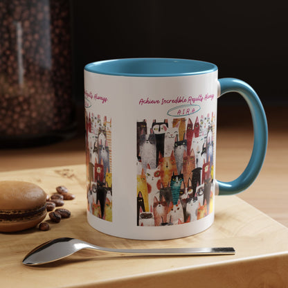 Personalized Initial Cat Collage Accent Coffee Mug