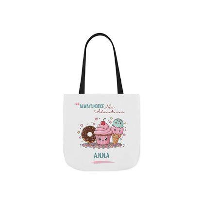 Personalized Initial Quote Sweet Treat Canvas Tote Custom Name