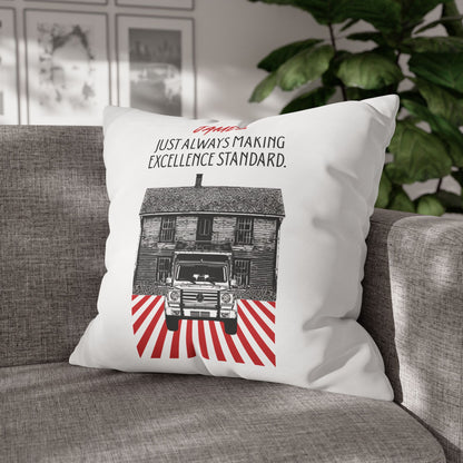 Personalized Initial Quote Vintage Car — Custom Sayings on Square Poly Canvas Pillowcase