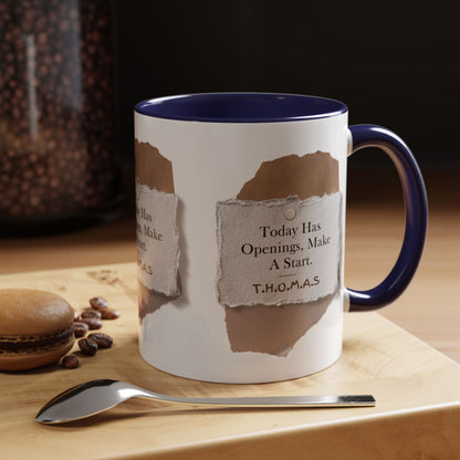 Personalized Torn Paper Note Accent Coffee Mug