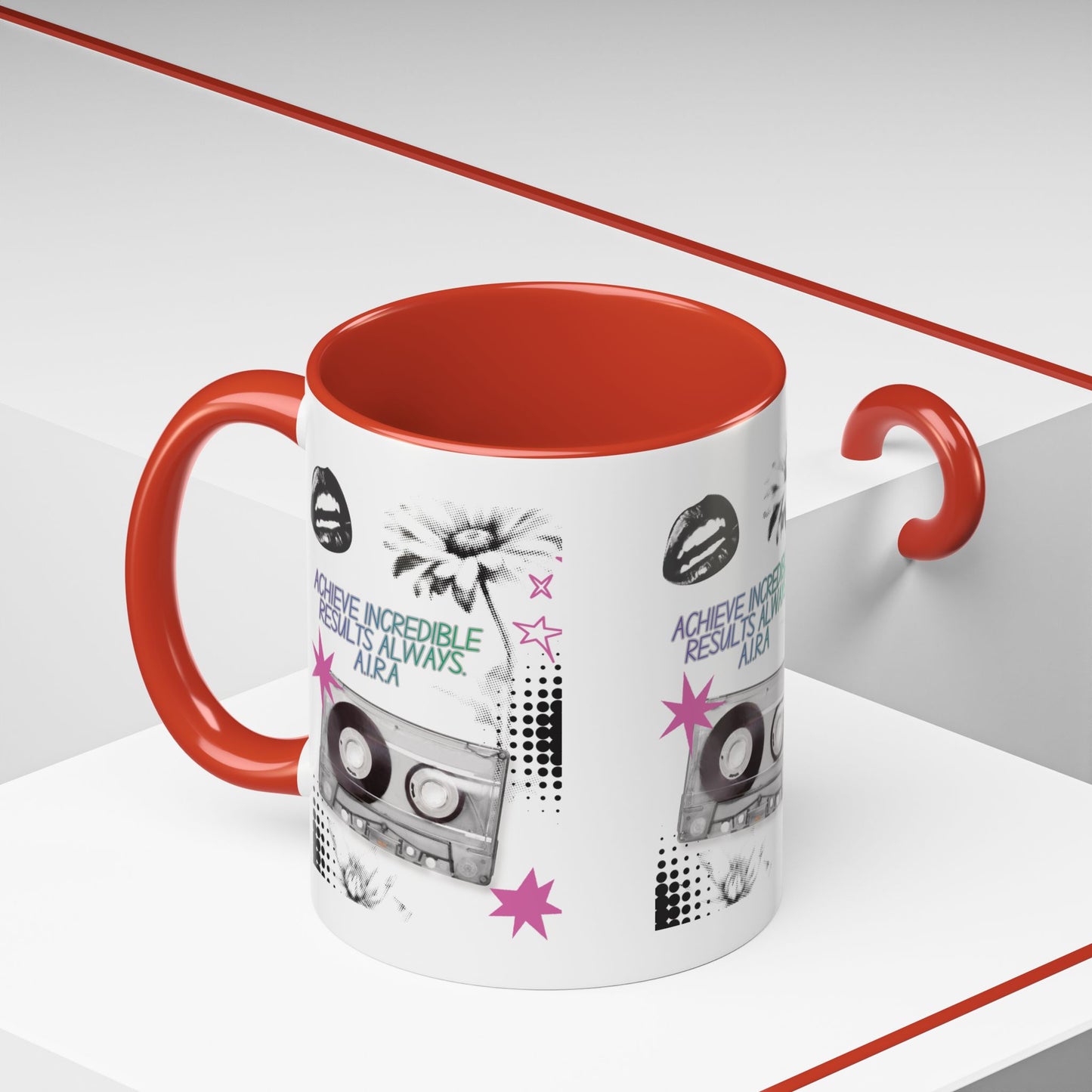 Personalized Cassette Vibes Accent Coffee Mug