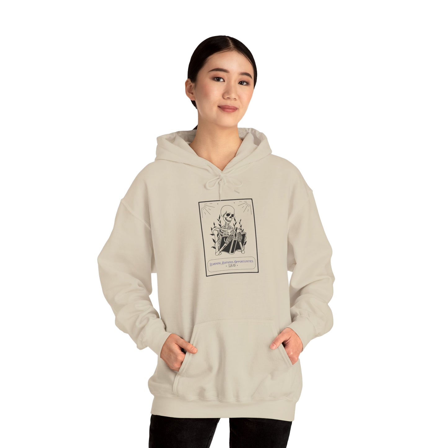 Personalized Skeleton Reading Hooded Sweatshirt