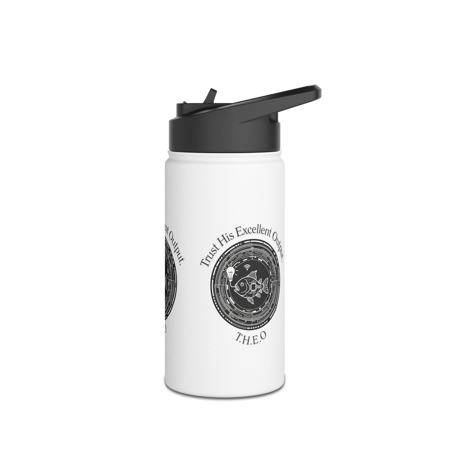 Personalized Initial Quote Fish Stainless Steel Water Bottle